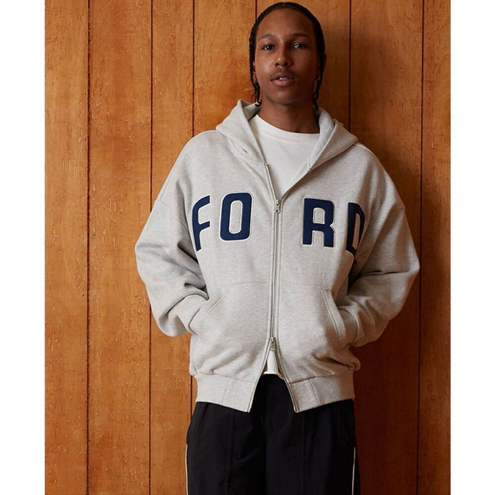 FORD x Pacsun Heavyweight Full Zip Hoodie Gray Size Medium